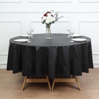 Black Waterproof Plastic Tablecloth for Elegant Event Décor
