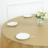 5 Pack Gold Round Plastic Table Covers, 84inch PVC Waterproof Disposable Tablecloths