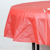 84" Red 10 Mil Thick Crushed Design Waterproof Tablecloth PVC Round Disposable Tablecloth