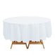 5 Pack White Round Waterproof Plastic Tablecloths, 84inch Disposable Table Covers