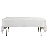 5 Pack White Rectangle Plastic Table Covers, PVC Waterproof Disposable Tablecloths
