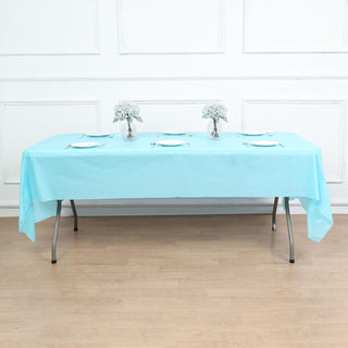 Elevate Your Event Decor with the Serenity Blue Plastic Tablecloth
