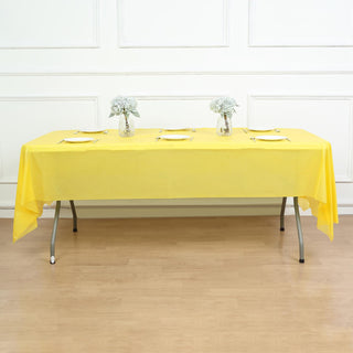 Yellow Waterproof Plastic Tablecloth for Ultimate Table Protection