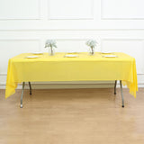 5 Pack Yellow Rectangle Plastic Table Covers, 54inchx108inch PVC Disposable Tablecloths