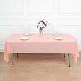 54x108inch Blush Rose Gold 10mm Thick Rectangle Plastic Tablecloth, PVC Spill Proof Tablecloths