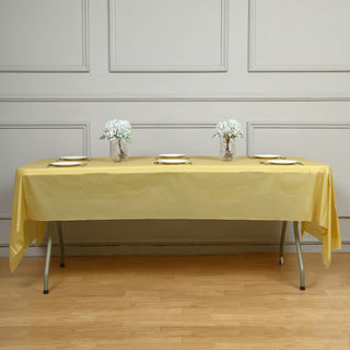 Create a Stunning Table Setting with a Gold Waterproof Plastic Tablecloth