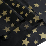 5 Pack Black Rectangle Plastic Table Covers with Gold Stars#whtbkgd