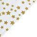 108inch Stars Sprinkled Plastic Tablecloth, Waterproof Rectangle Disposable Tablecloth - White/Gold