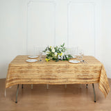 Brown Rectangle Plastic Table Cover in Rustic Wooden Print