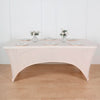 6ft Blush Rose Gold Spandex Stretch Fitted Rectangular Tablecloth