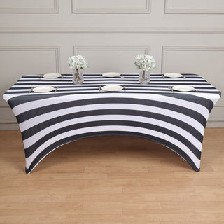 Elegant Black Spandex Stretch Fitted Rectangular Tablecloth