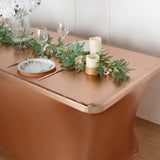 6FT Metallic Blush Rectangular Stretch Spandex Table Cover