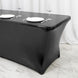 6FT Metallic Black Rectangular Stretch Spandex Table Cover#whtbkgd