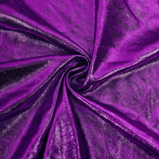 Create a Captivating Ambiance with the 6ft Metallic Purple Rectangular Stretch Spandex Table Cover
