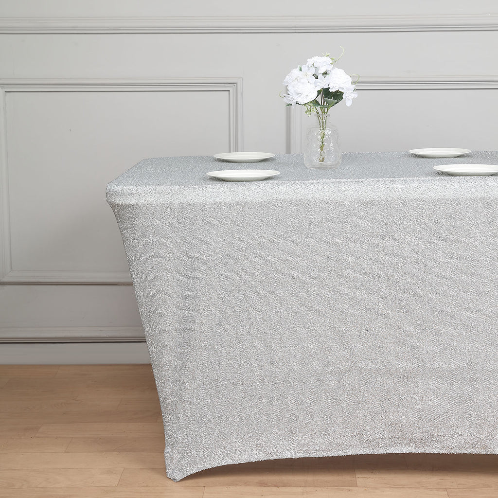 Glitter Rectangular Spandex Fitted Table Cover