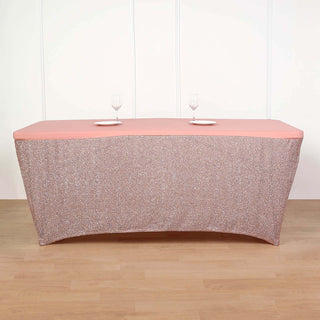 Gorgeous Rose Gold Spandex Table Cover for Elegant Events