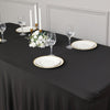 6ft Black Wavy Spandex Fitted Rectangle 1-Piece Tablecloth Table Skirt