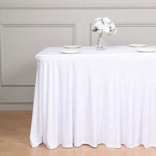Enhance Your Event Decor with a White Spandex Stretch Tablecloth Table Skirt