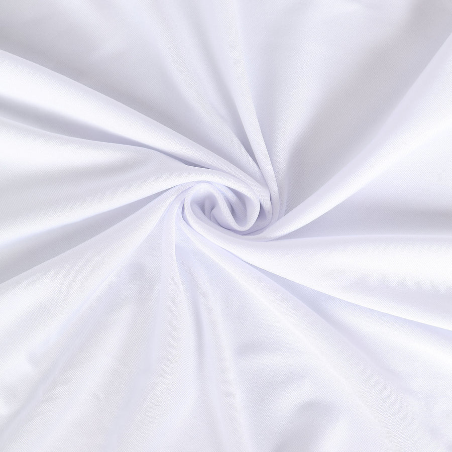 6ft White Wavy Spandex Fitted Rectangle 1-Piece Tablecloth Table Skirt#whtbkgd