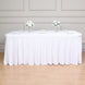 6ft White Wavy Spandex Fitted Rectangle 1-Piece Tablecloth Table Skirt