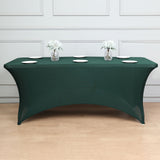 6ft Hunter Emerald Green Spandex Stretch Fitted Rectangular Tablecloth