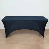 6ft Navy Blue Open Back Stretch Spandex Table Cover, Rectangular Fitted Tablecloth
