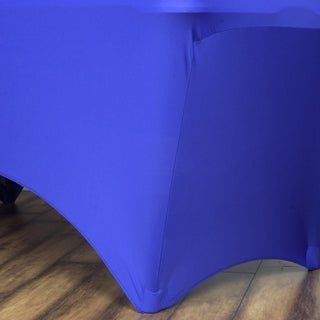 Create a Stunning Atmosphere with the Royal Blue Rectangular Stretch Spandex Tablecloth