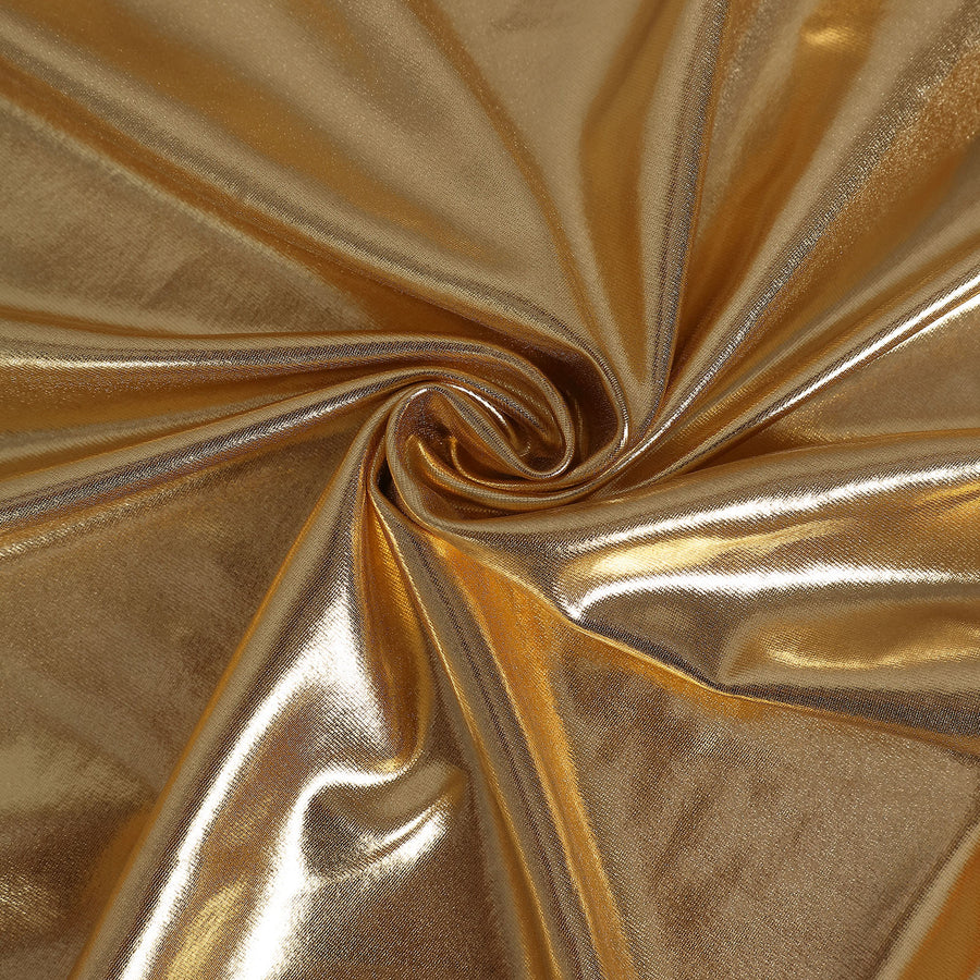 6ft Metallic Gold Spandex Stretch Fitted Banquet Table Top Cover#whtbkgd