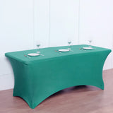 6ft Peacock Teal Spandex Stretch Fitted Rectangular Tablecloth

