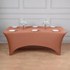 6ft Terracotta Spandex Stretch Fitted Rectangular Tablecloth