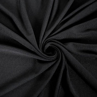 Affordable Elegance for Your Event with the 6ft Black Rectangular Stretch Spandex Tablecloth