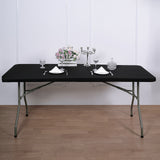 Black Stretch Spandex Banquet Tablecloth Top Cover 6ft Wrinkle Free Fitted Table Cover for 72"x30"