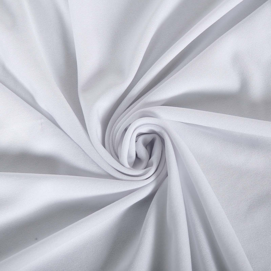 6FT White Rectangular Stretch Spandex Table Top Cover#whtbkgd