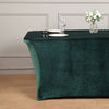 6ft Hunter Emerald Green Premium Velvet Spandex Rectangular Tablecloth With Foot Pockets