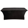 6ft Black Premium Velvet Spandex Rectangular Tablecloth With Foot Pockets