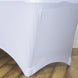 6ft White Spandex Stretch Fitted Rectangular Tablecloth
