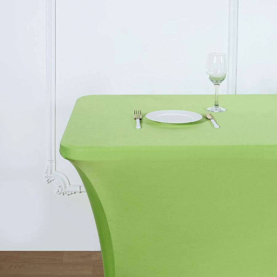 8FT Apple Green Rectangular Stretch Spandex Tablecloth