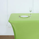 Apple Green Stretch Spandex Rectangle Tablecloth 8ft Wrinkle Free Fitted Table Cover