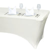 6ft Ivory Spandex Stretch Fitted Rectangular Tablecloth