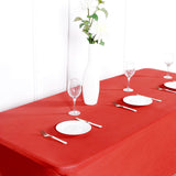 Red Stretch Spandex Rectangle Tablecloth 8ft Wrinkle Free Fitted Table Cover