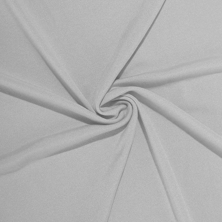 8FT Silver Rectangular Stretch Spandex Tablecloth#whtbkgd