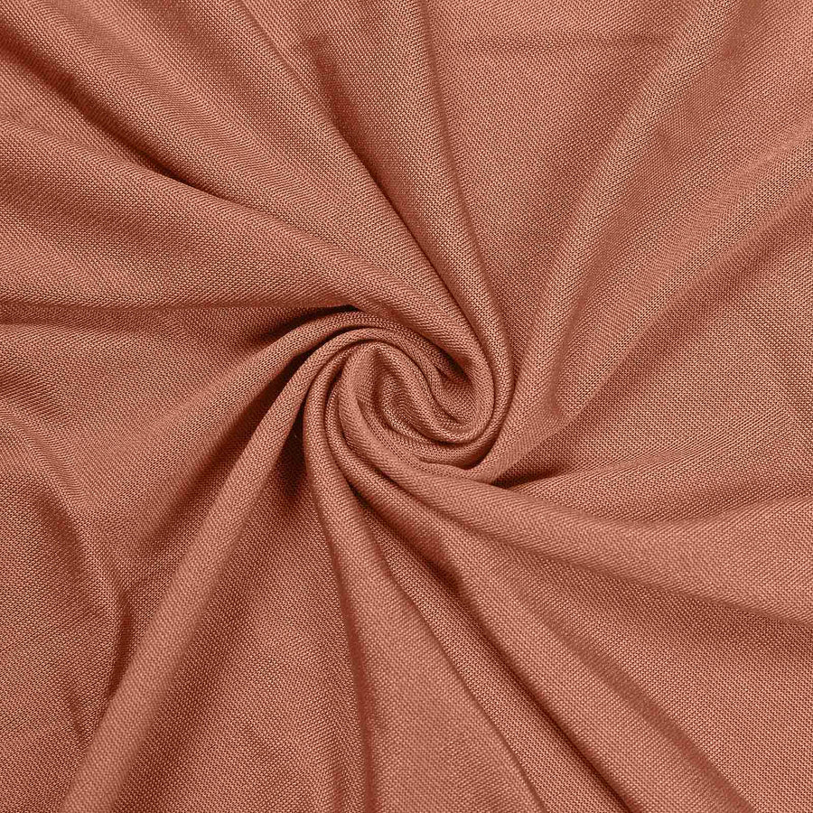 Terracotta (Rust) Spandex Stretch Fitted Rectangular Tablecloth - 8ft#whtbkgd