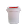 41-50 Gallons White Stretch Spandex Round Trash Bin Container Cover