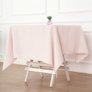 Create Memorable Moments with the Blush Square Seamless Polyester Table Overlay