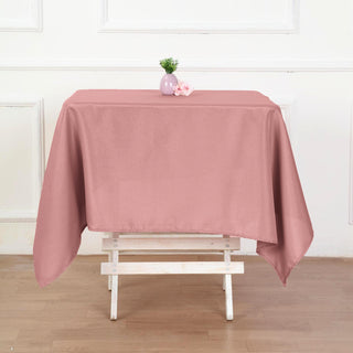 Elevate Your Event Decor with the Dusty Rose Square Polyester Tablecloth