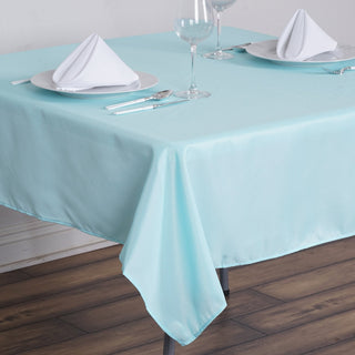 Create a Stylish Blue Table Decor with the 54x54 Blue Square Polyester Table Overlay