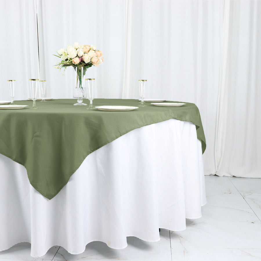 54inch Eucalyptus Sage Green Polyester Square Table Overlay