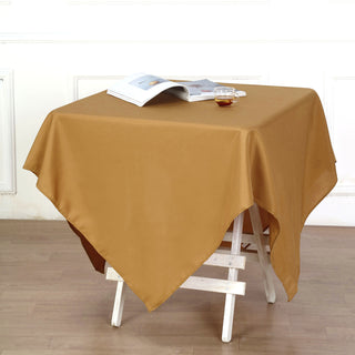 Dazzle Your Guests with the Gold Square Polyester Tablecloth