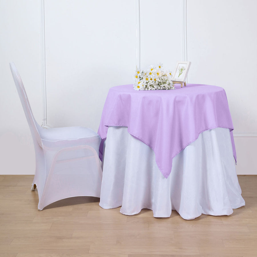 54inch Lavender Lilac Square Polyester Table Overlay