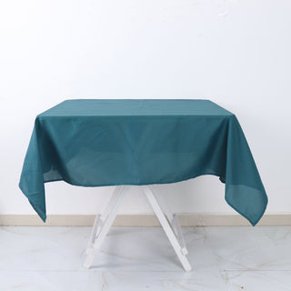 Add Elegance and Style with the Peacock Teal Square Tablecloth